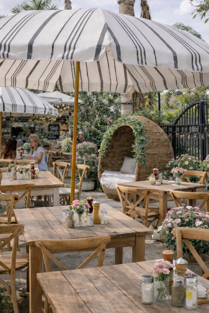 Cozy Grange Garden café with floral charm