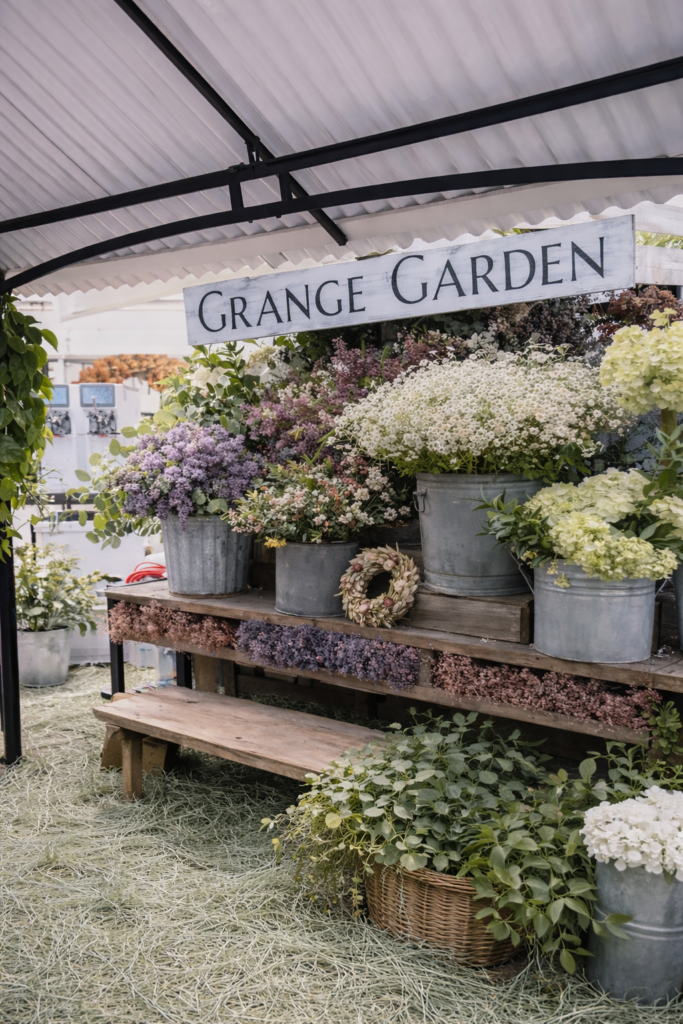Flower stall at Grange Garden