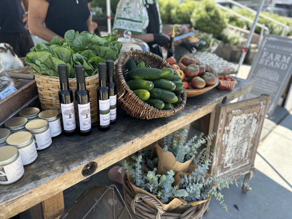 Table of Fresh produce at Grange Garden Market